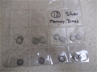 (13) Mercury Dimes