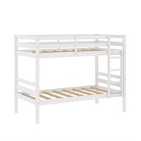 Campbell Wood Twin Over Twin Bunk Bed, White