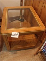 Two End Tables w/ Glass Insert