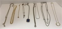 9 costume necklaces, miscellaneous lengths  and