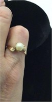 10k gold filled pearl engraved floral shoulder,