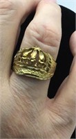 stamped  14k  women’s crown ring, size 8 3\4