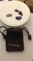 4 amethyst stone total weight 3.15 with bag,