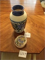 Ceramic Vase & Covered Dish