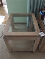 Pair of End Tables w/ Glass Insert