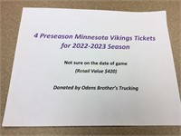 4 Preseason Minnesota Vikings Tickets for