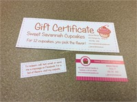 Gift Certificate for 12 Cupcakes from Sweet