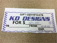 $50 Gift Certificate to KD Designs