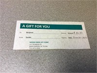 $50 Gift Certificate to Moon Creek Vet