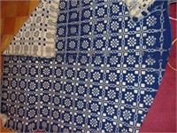 1860s-1880s Blue & White Coverlet XTRA NICE