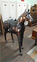 Large Black Leather Horse