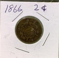 1866 US 2 Cent Piece