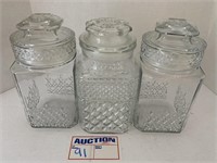 3pc Glass Canister Set