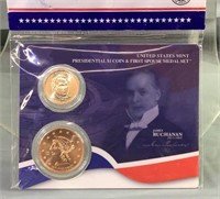 US mint presidential $1 Coin & 1st Medal Set
