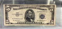 1953 a five dollar silver certificate