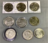 9 assorted Eisenhower dollars