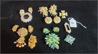 vintage broaches & clip on ear rings