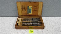 Vintage Drill Bit Set in Wood Box