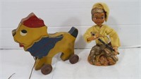 Child's Pull Toy&"Genie" Figurine