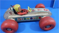 Vintage Fisher Price "Bouncy Racer"Wooden Race Car