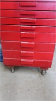 8 Drawer Wooden Storage Cart on Wheels-22"x28"x30"
