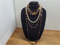 6 Various Styled Beaded Costume Necklaces