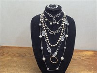6 Various Bling Costume Necklaces + Bracelet