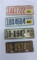 4) Small Trailer Plates 1960,69,87,90