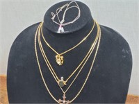 STERLING Silver Chain + 4 Various Gold Styled