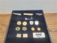 Retro Various Tie Clips + Cufflings + Money Clip