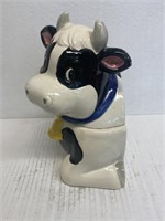 Three piece 13in long cow cookie jar