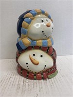 9in Double Snowman Cookie Jar