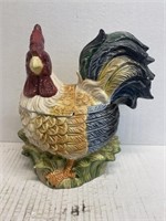 6in Beautiful Rooster cookie jar , tail height 9