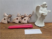 Angels - 3 Wood +Partylite Candle Holder