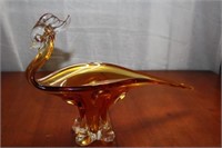 Art glass, glass bird (Peacock) 16L