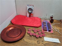 Xmas Party -Satin Placemats, Red Glass +