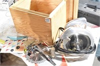Power House Circular Saw/Blades and Wooden Box,