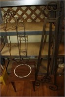 Small Table, Metal Easel (missing hook) & more