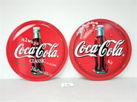 2 Coca-Cola 27.5" Round Display Signs (No Ship)