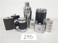 Flasks, Mug, Cocktail Shaker & Utensil Holder