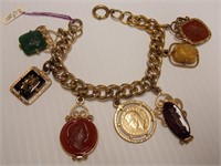 Bracelet with Assorted Charms - Intaglio Warrior