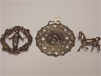 3 Vintage Pendant and Brooches