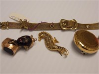 4 pcs Watch Band, Brooch and Fobs