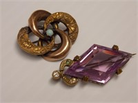 Victorian Pin & "Love Knot" with Opal Pin