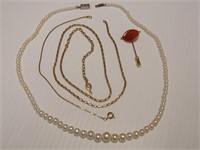 Bracelet, 2 Necklaces & Pin