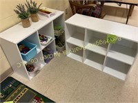 2 - 6 Hole Cubby Shelves & Contents