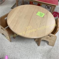 Wooden Round Table & 2 Chairs (Toddler)