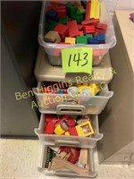 Storage Drawers & Contents - Duplo Type Blocks