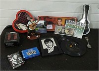 Vintage Elvis Presley lot 45rpm records candy tins