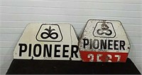 2 Pioneer brand farm seed signs 22x17 28x16